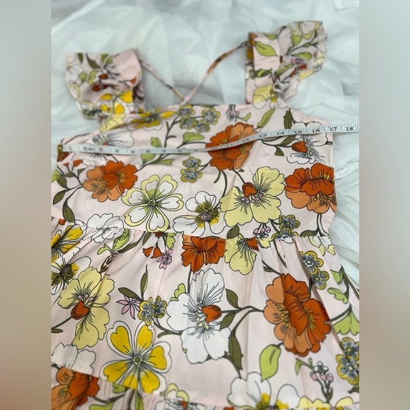 BOG Collective Lottie & Holly Floral Mini Dress Blush Pink Rust Fit N Flare Med‎ - Picture 8 of 12